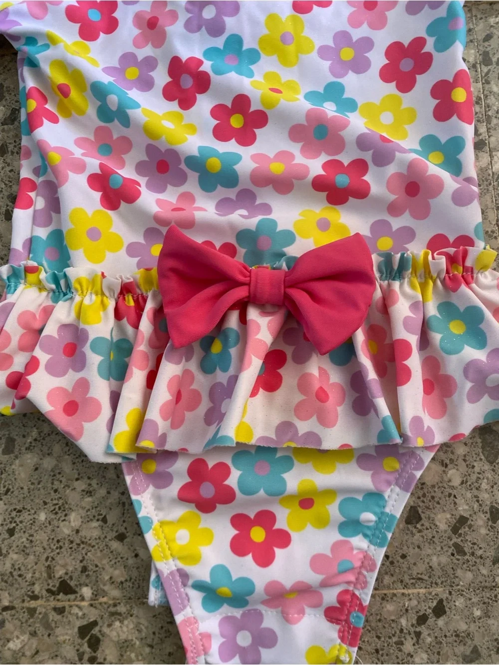 Kids Floral Long-Sleeve Ruffle One-Piece Swimsuit - 6-9 months